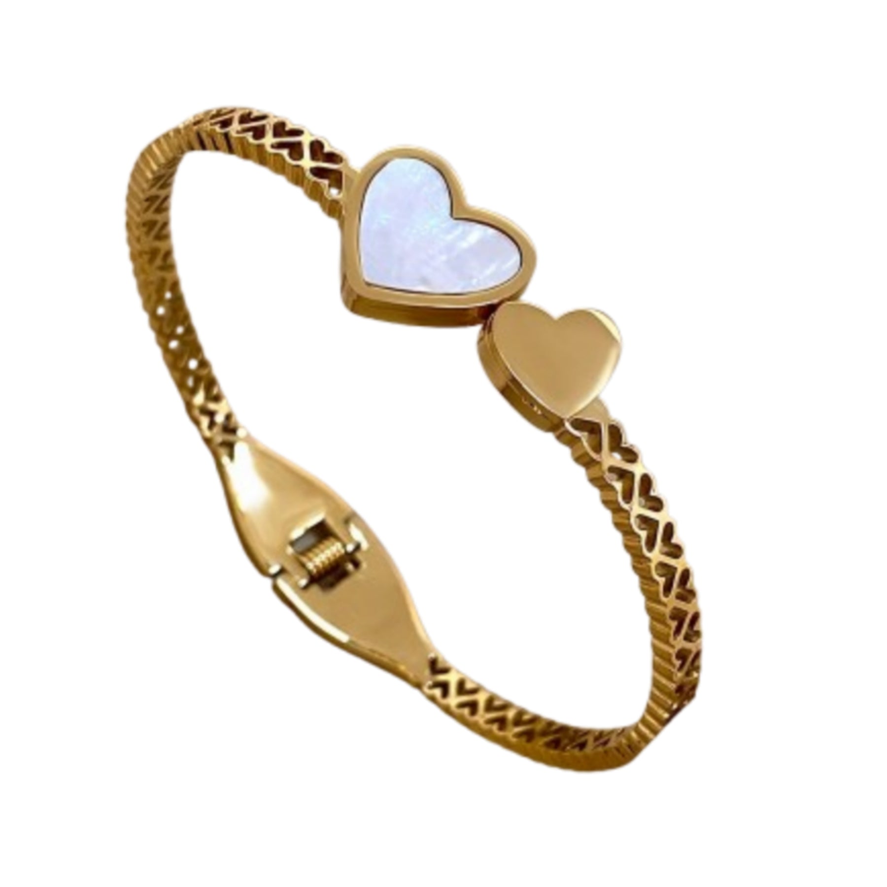 Pulseira Coração Duplo Resina Branca