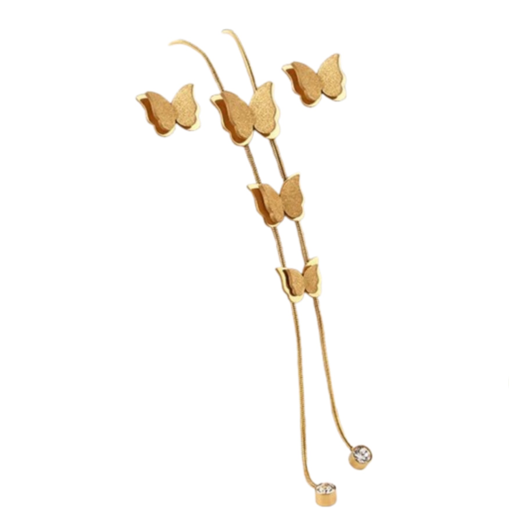 Conjunto Colar Gravatinha e Brinco Borboleta