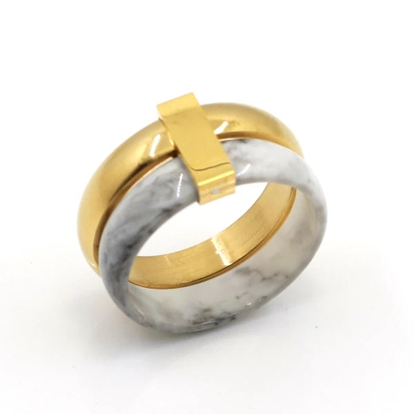 Anel Duplo Marmorizado
