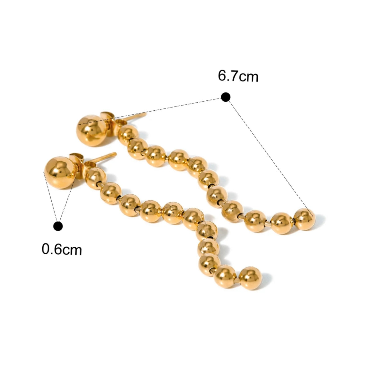 Brinco Fio Longo Pérolas Douradas