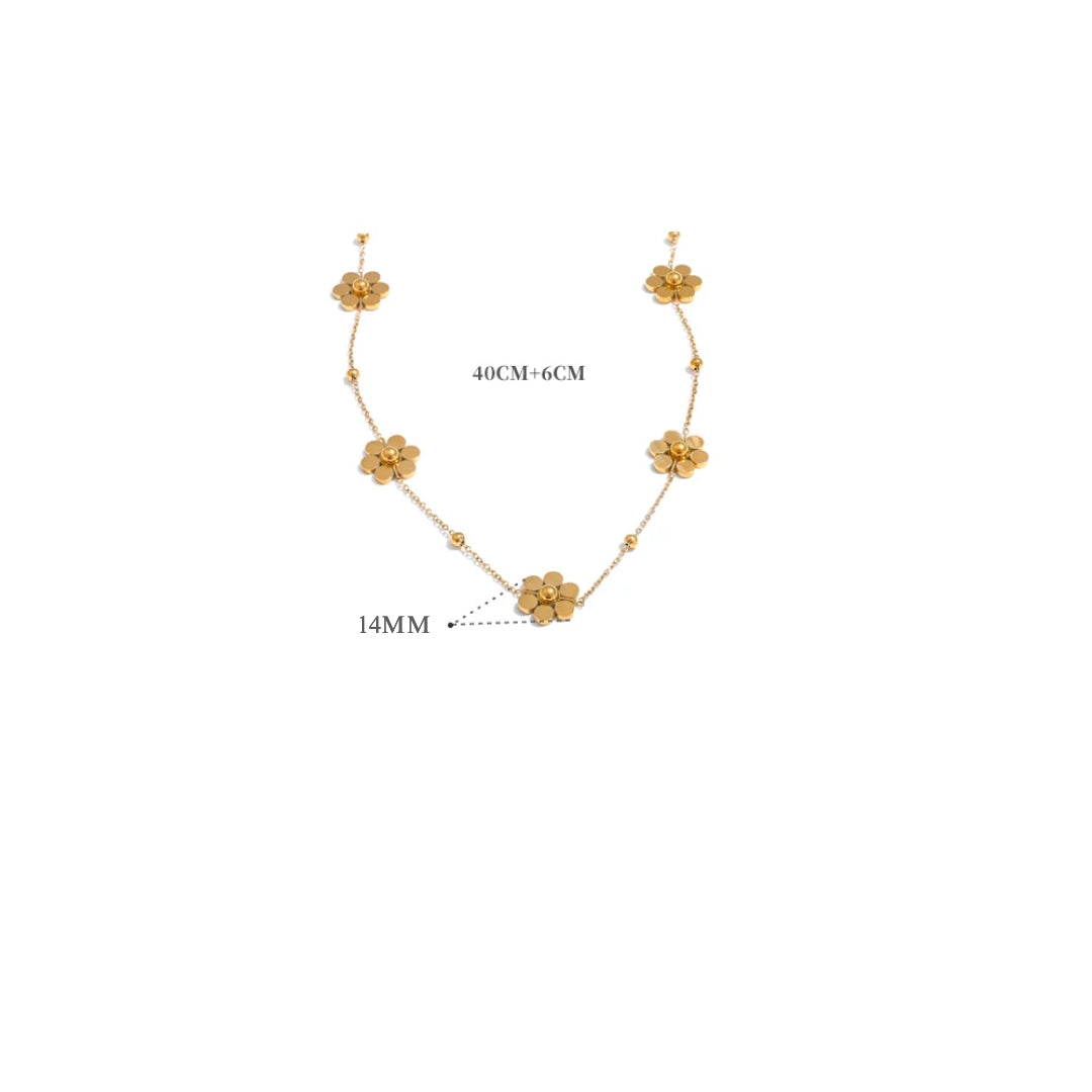 Colar Flor Banhado a Ouro 18K