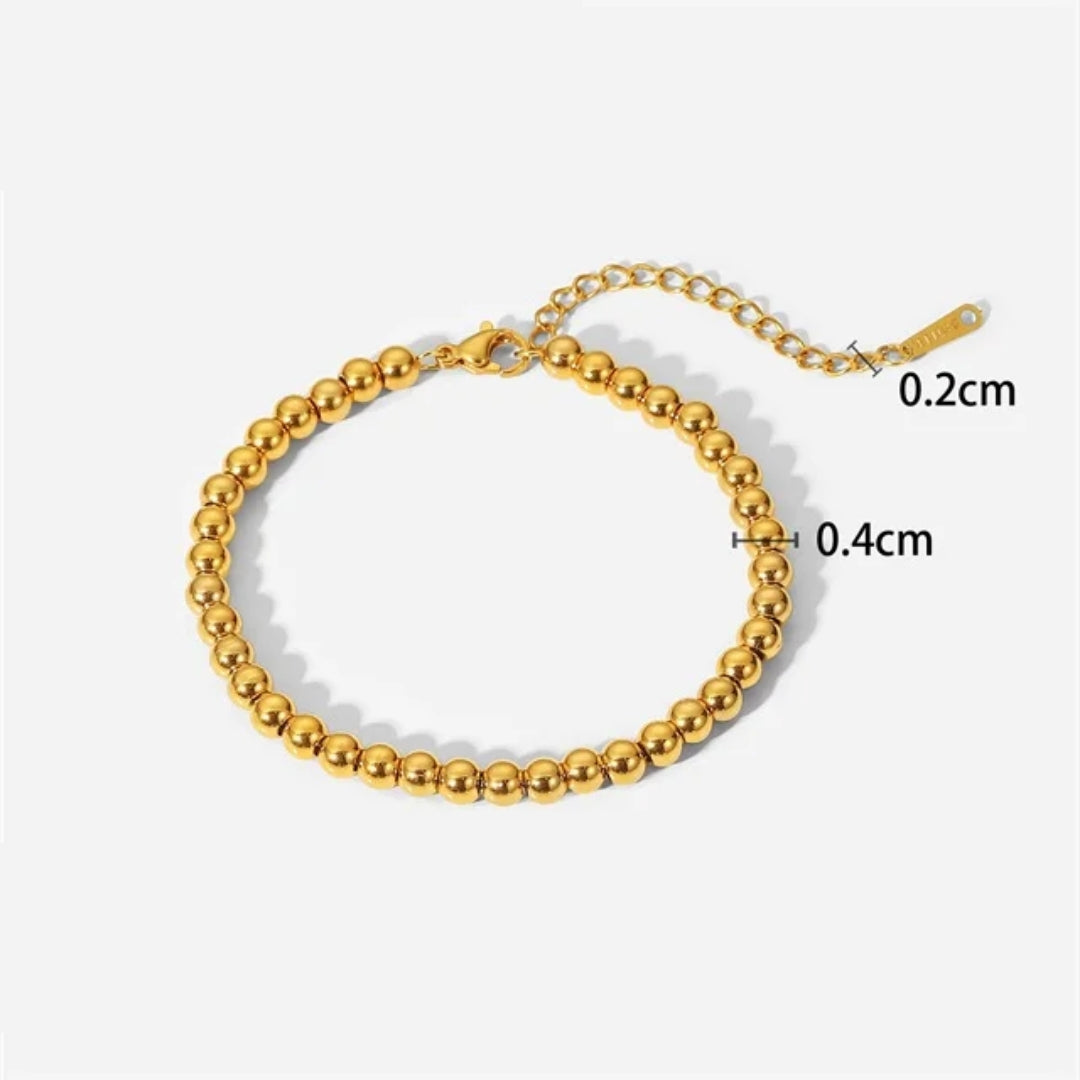 Pulseira Pérolas Douradas Banhada a Ouro 18K