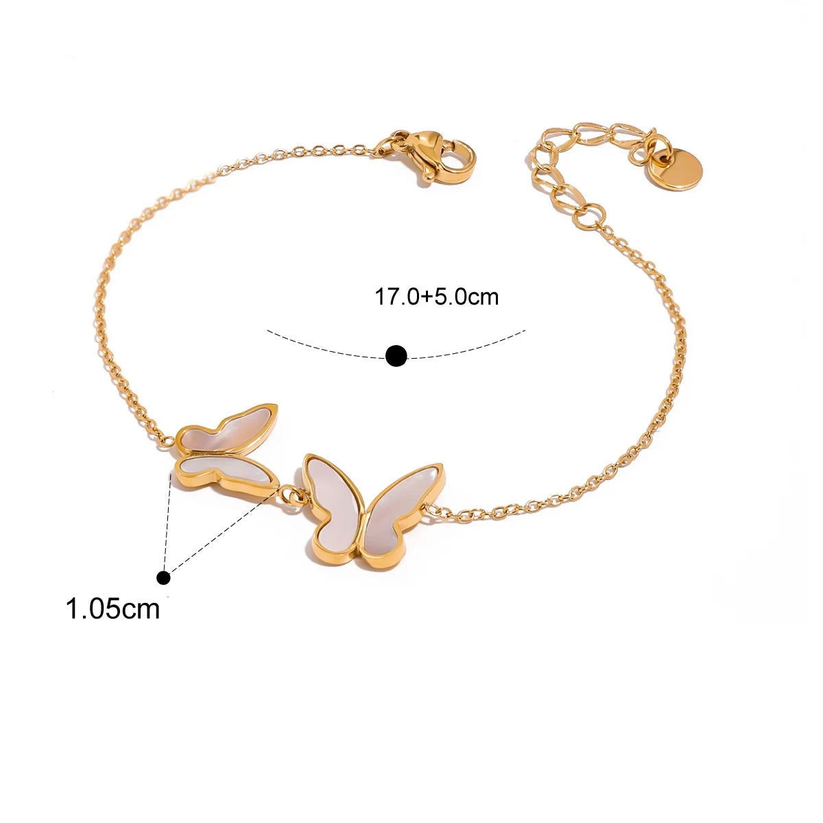 Pulseira Borboleta Duo Resina Branca