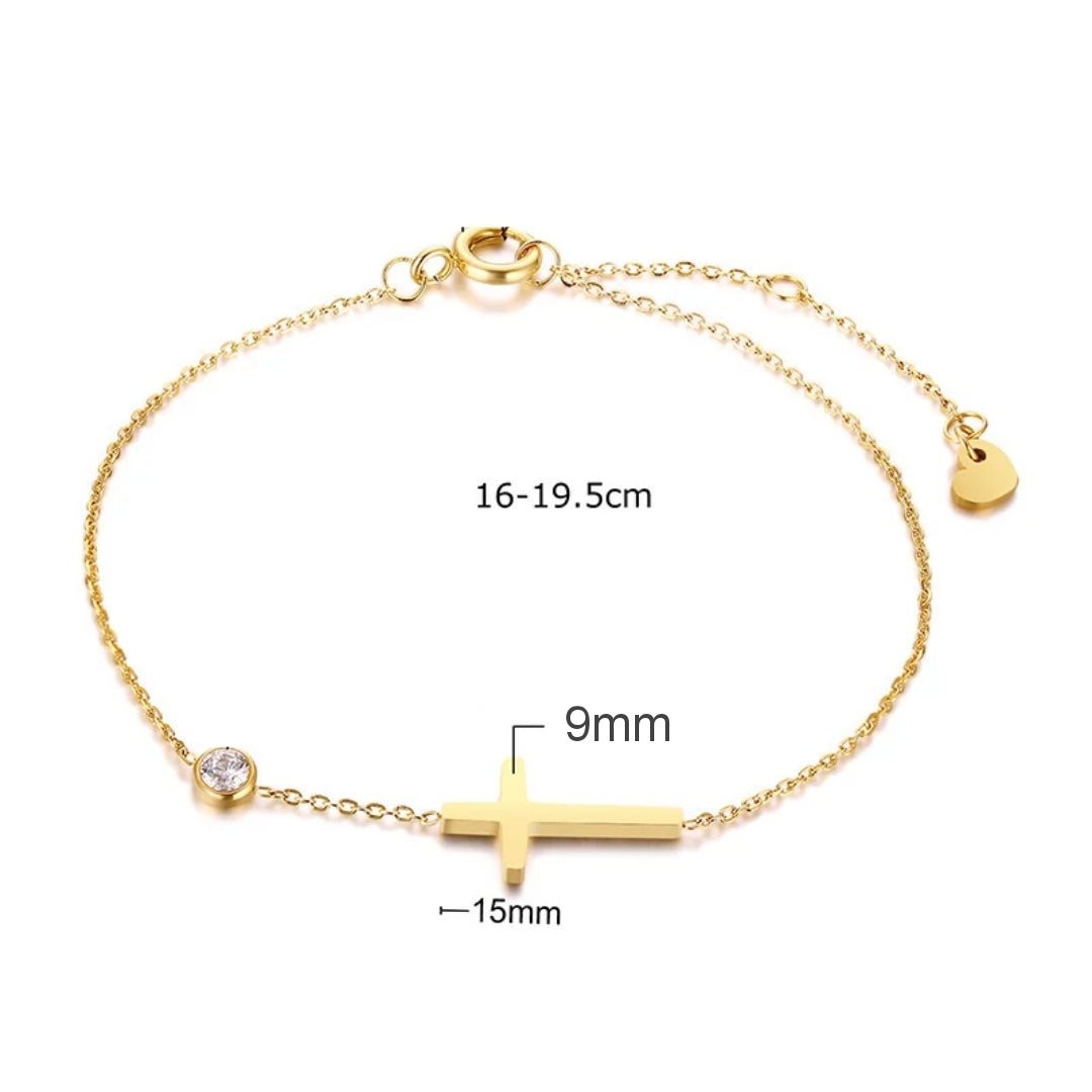 Pulseira Cruz Ponto de Luz