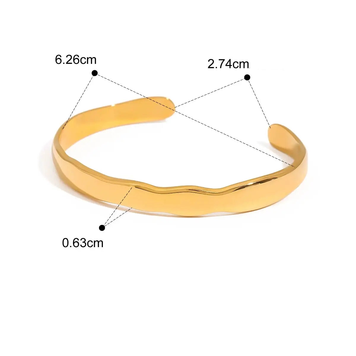 Pulseira Duo Ondas assimétricas Banho Ouro 18K