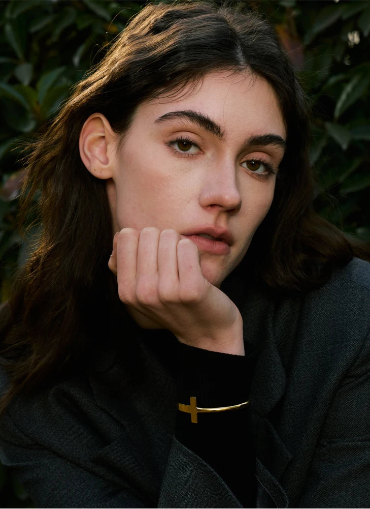 Pulseira Cruz Lisa Banhada a Ouro 18K