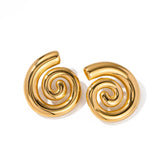 Brinco Espiral Banhado em Ouro 18K