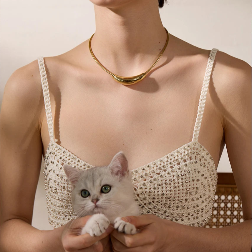 Colar Chocker Luz Banhado a Ouro 18K