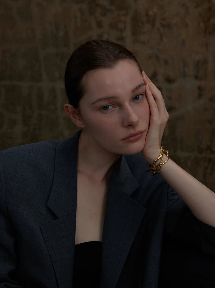 Pulseira Assimétrica Banhada a Ouro 18K