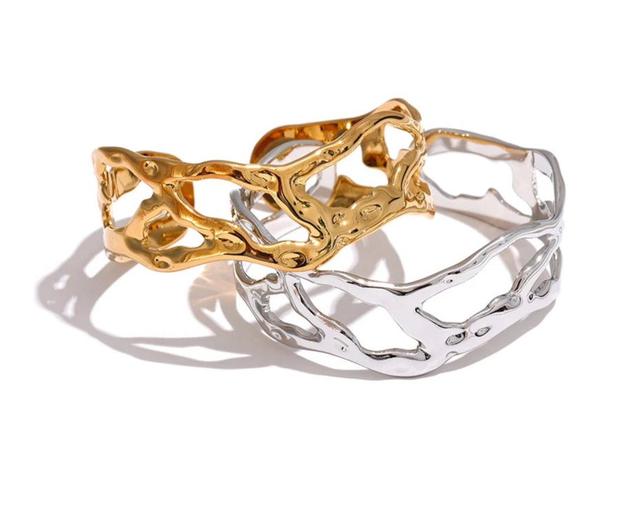 Pulseira Assimétrica Banhada a Ouro 18K