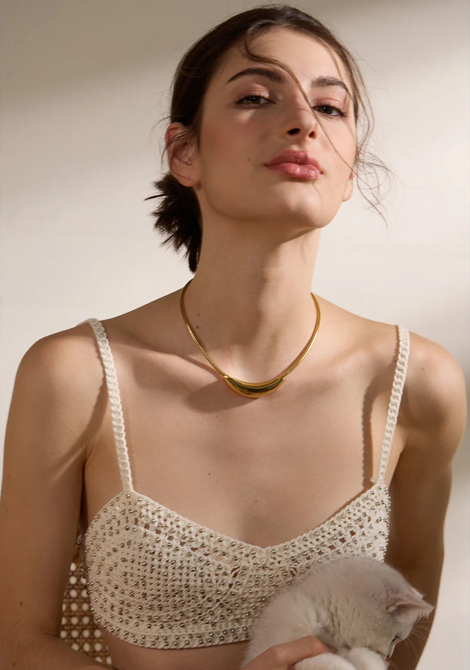 Colar Chocker Luz Banhado a Ouro 18K