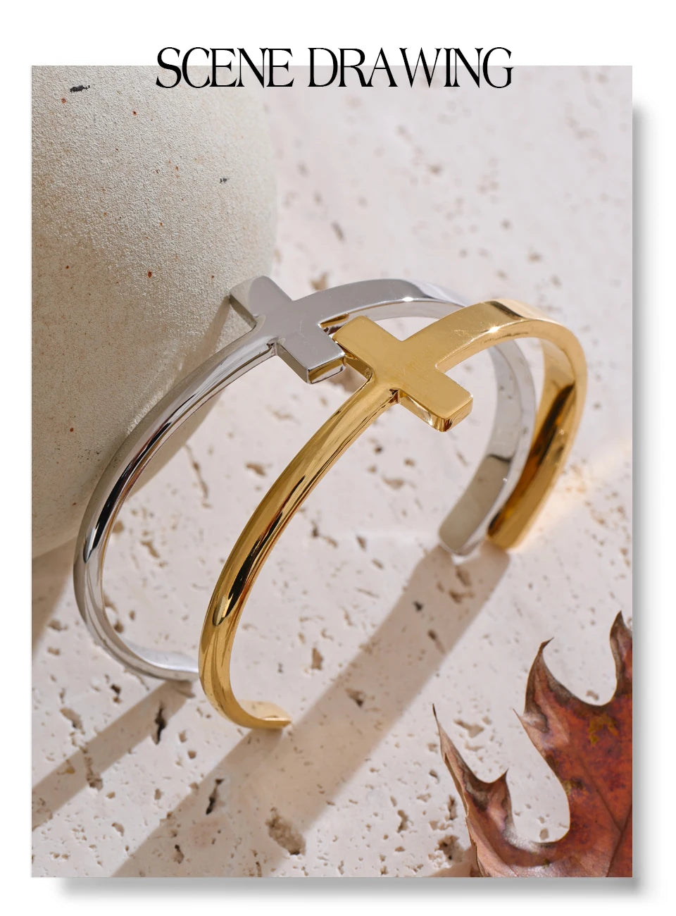 Pulseira Cruz Lisa Banhada a Ouro 18K