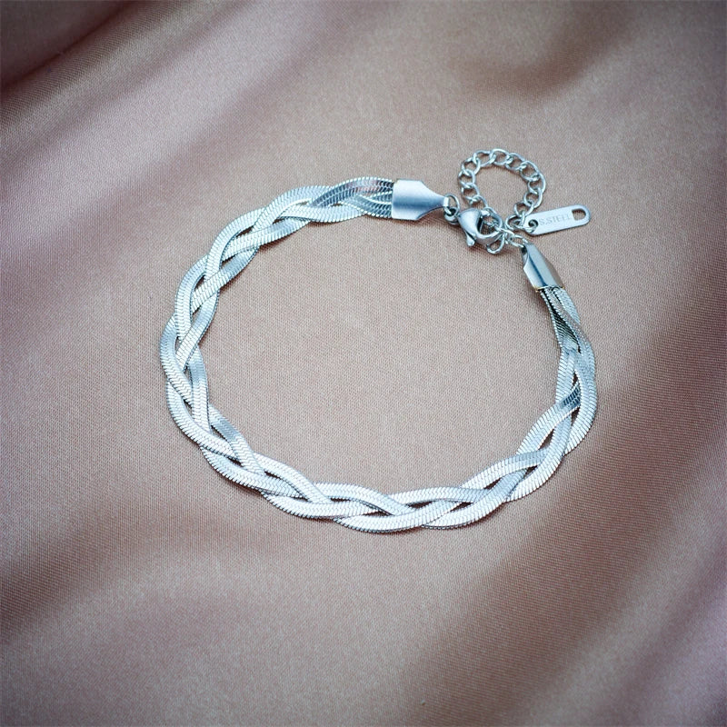 Conjunto Colar e Pulseira Trançado