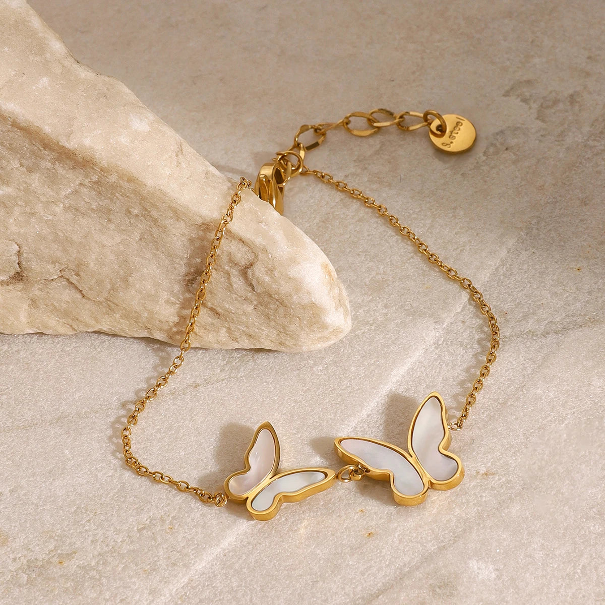 Pulseira Borboleta Duo Resina Branca