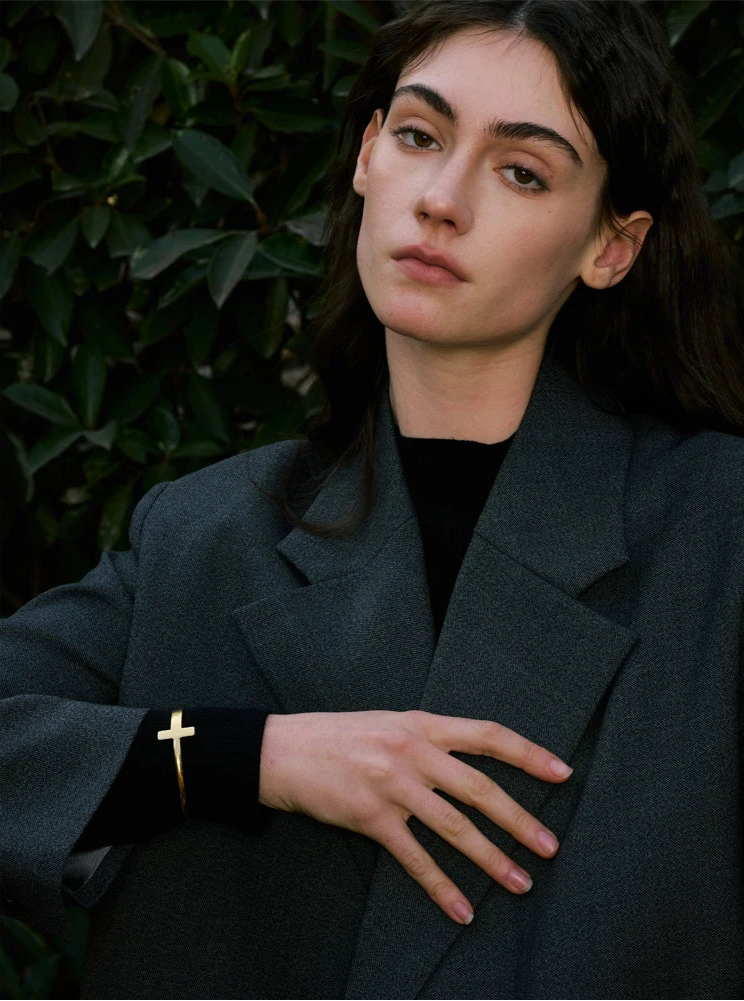 Pulseira Cruz Lisa Banhada a Ouro 18K