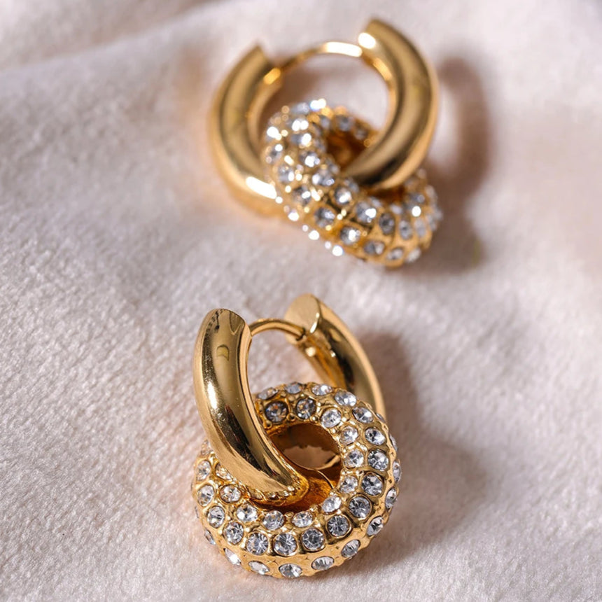 Brinco Argola Delicada Dupla com Zircônia