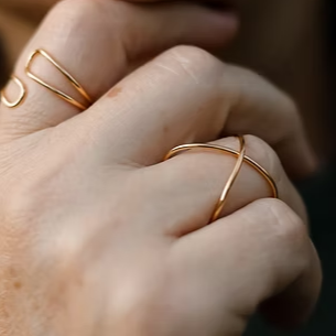 Anel Infinito Minimalista Ajustável Banhado a ouro 18K