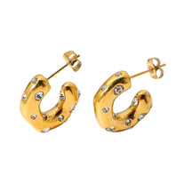 Brinco Argola com Zircônias Banhado em Ouro 18K