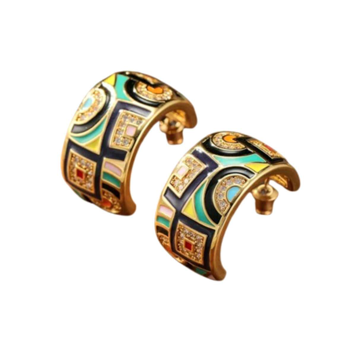 Brinco Argola Colorido Resina