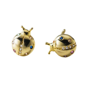 Brinco Joaninha com Zircônia Colorida