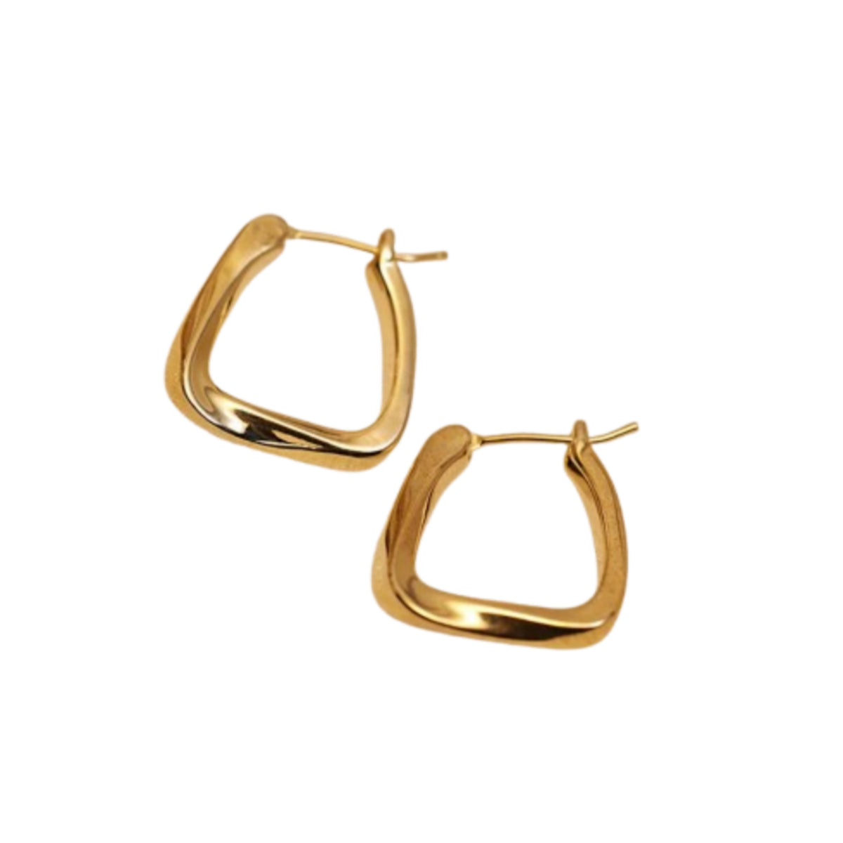 Brinco Argola Elegante Torcida Quadrada