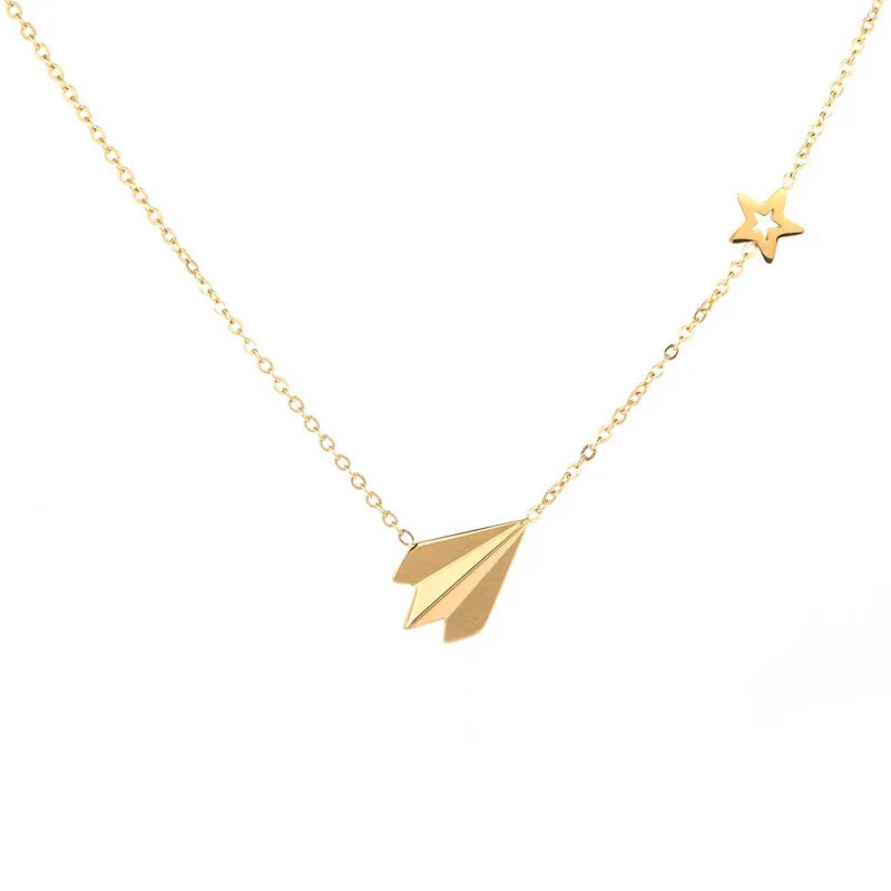 Colar Pingente Avião Estrela