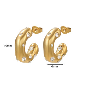 Brinco Argola com Zircônias Banhado em Ouro 18K