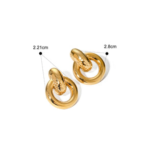 Brinco Argolas Entrelaçadas Banhado a Ouro 18k
