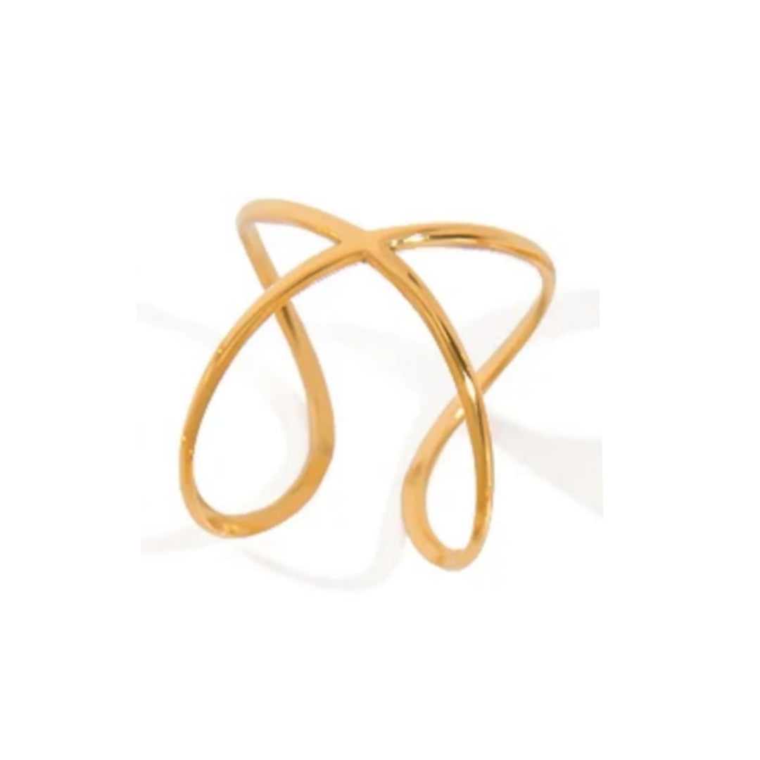 Anel Infinito Minimalista Ajustável Banhado a ouro 18K