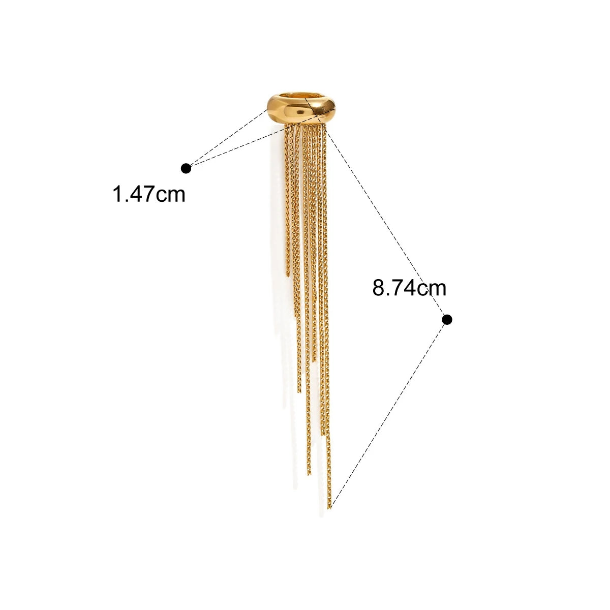 Brinco Piercing Fake Argola Franja Assimétrica