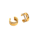 Brinco Piercing Fake Duo Aros Cravejado