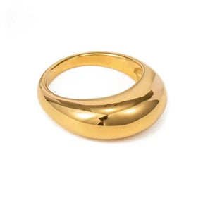 Anel Oval Banhado a Ouro 18K