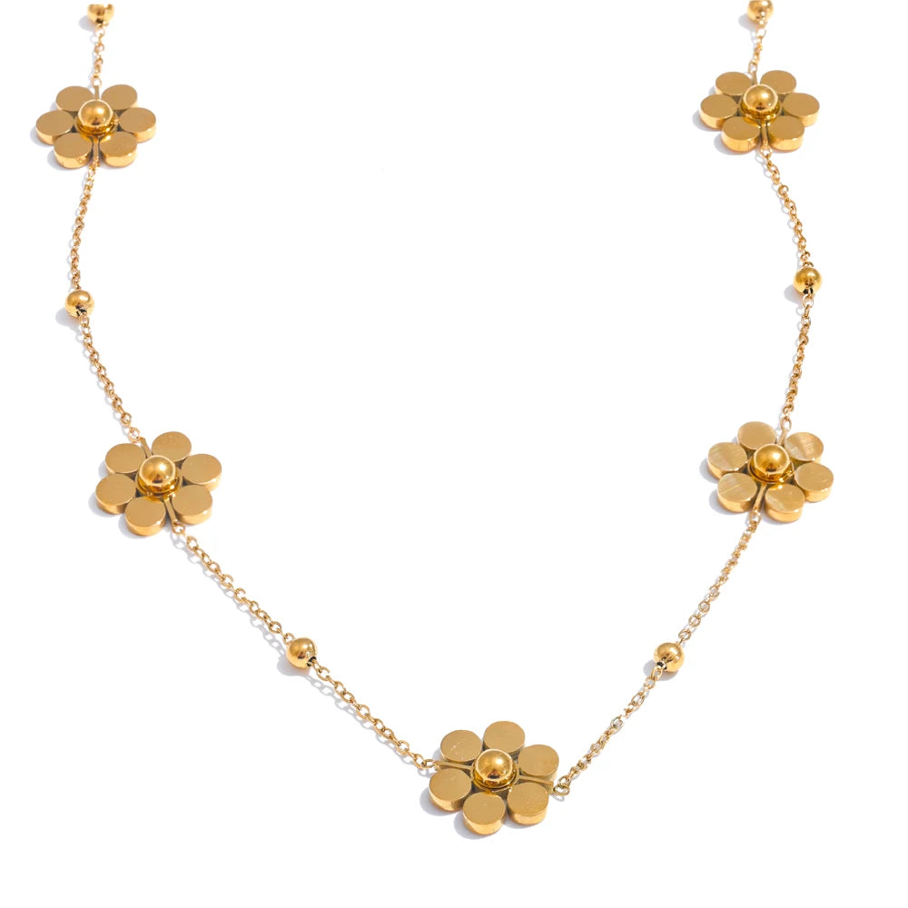 Colar Flor Banhado a Ouro 18K