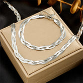 Conjunto Colar e Pulseira Trançado