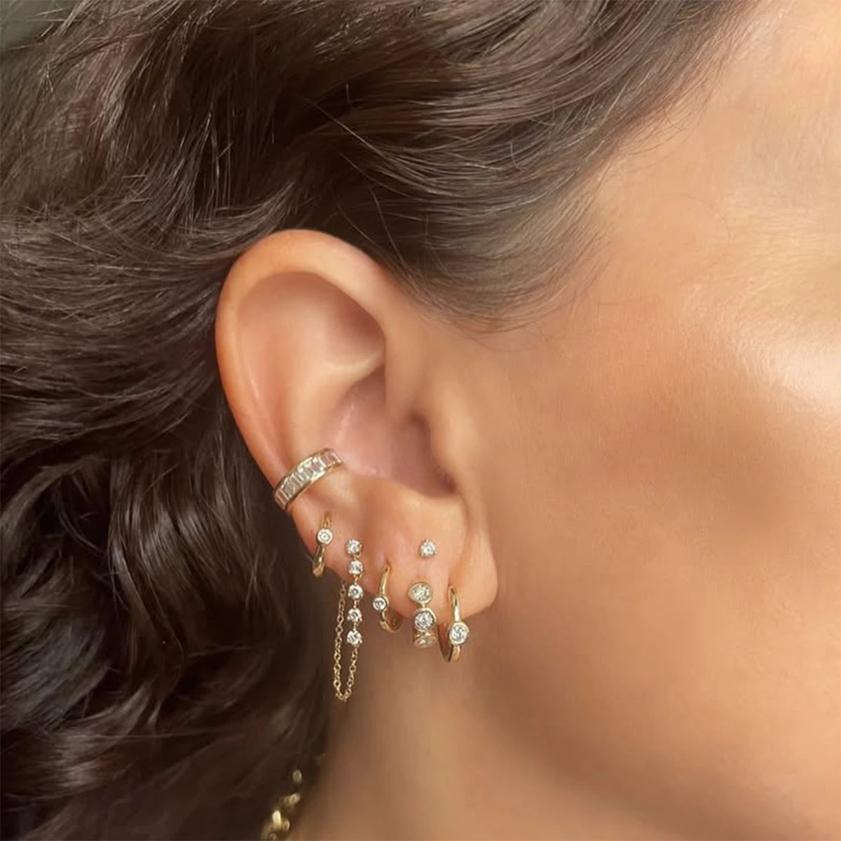 Brinco Piercing Fake Cravejado