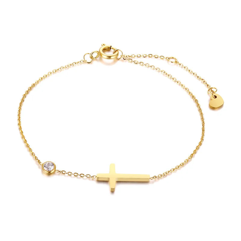 Pulseira Cruz Ponto de Luz