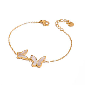 Pulseira Borboleta Duo Resina Branca