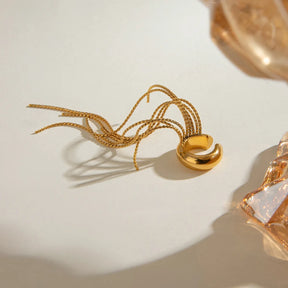 Brinco Piercing Fake Argola Franja Assimétrica