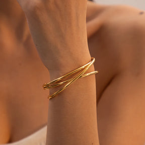 Pulseira Entrelaçada Banhado a Ouro 18K