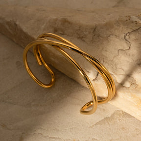 Pulseira Entrelaçada Banhado a Ouro 18K