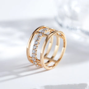 Anel Três Camadas Rose Gold