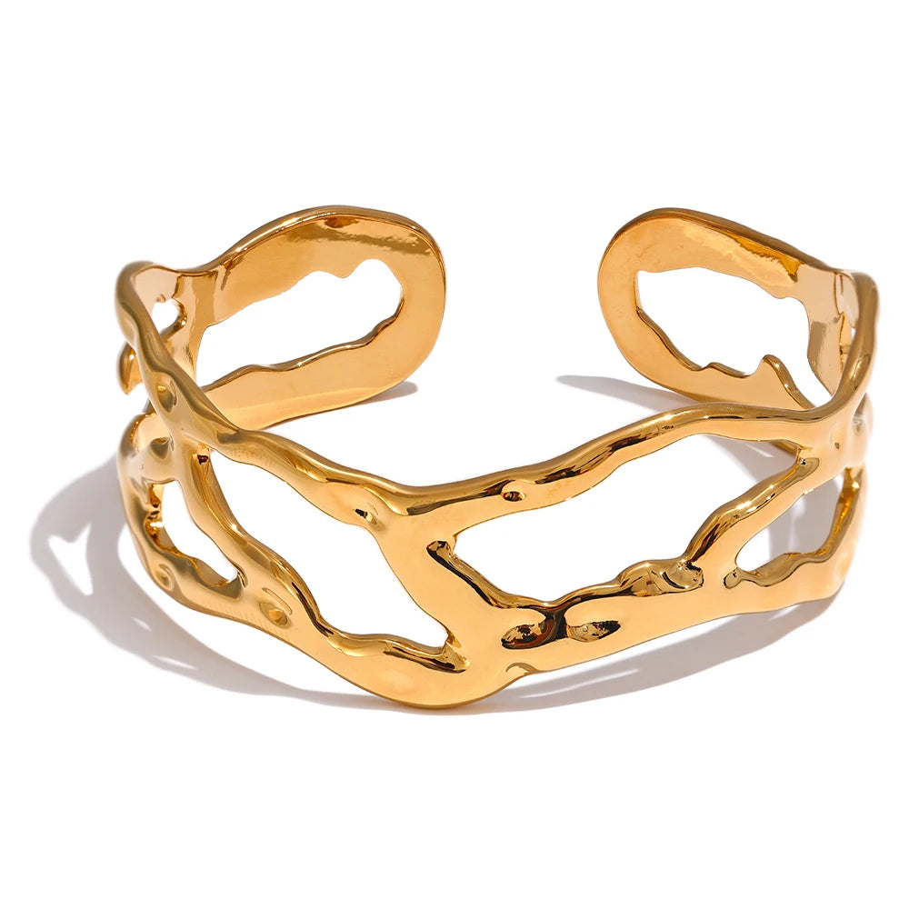 Pulseira Assimétrica Banhada a Ouro 18K