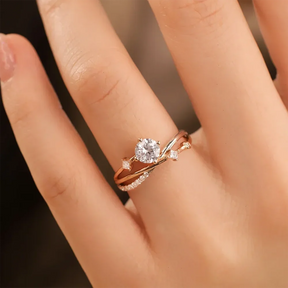 Anel Aliança Solitária Pedra Moissanite Banhado a Ouro 18K