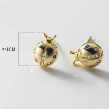 Brinco Joaninha com Zircônia Colorida