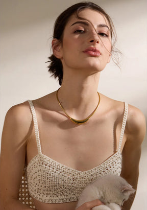 Colar Chocker Luz Banhado a Ouro 18K