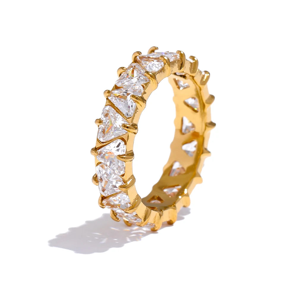 Anel Love Zircônia Banhado a Ouro 18K