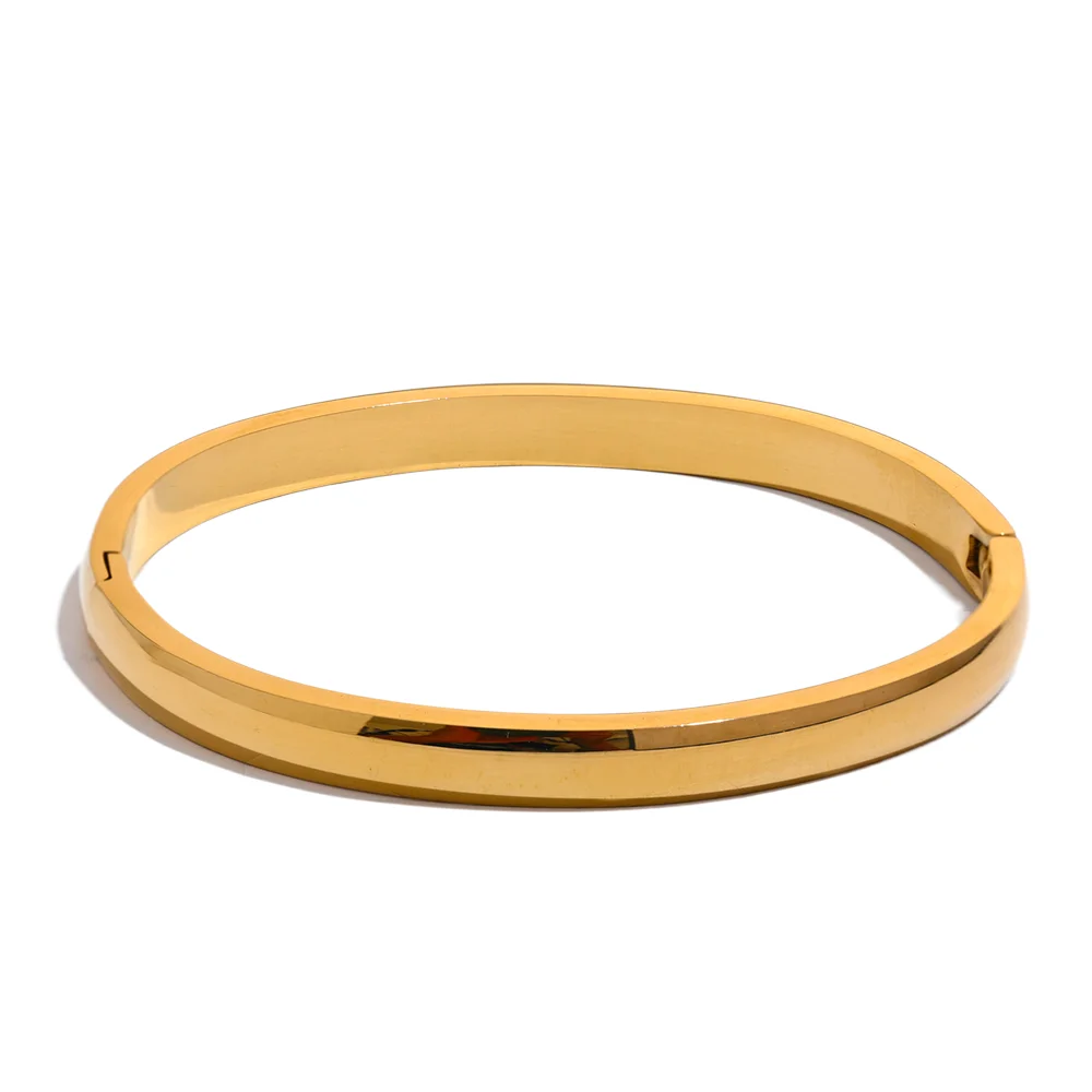 Pulseira Minimalista Lisa Banhada a Ouro 18K