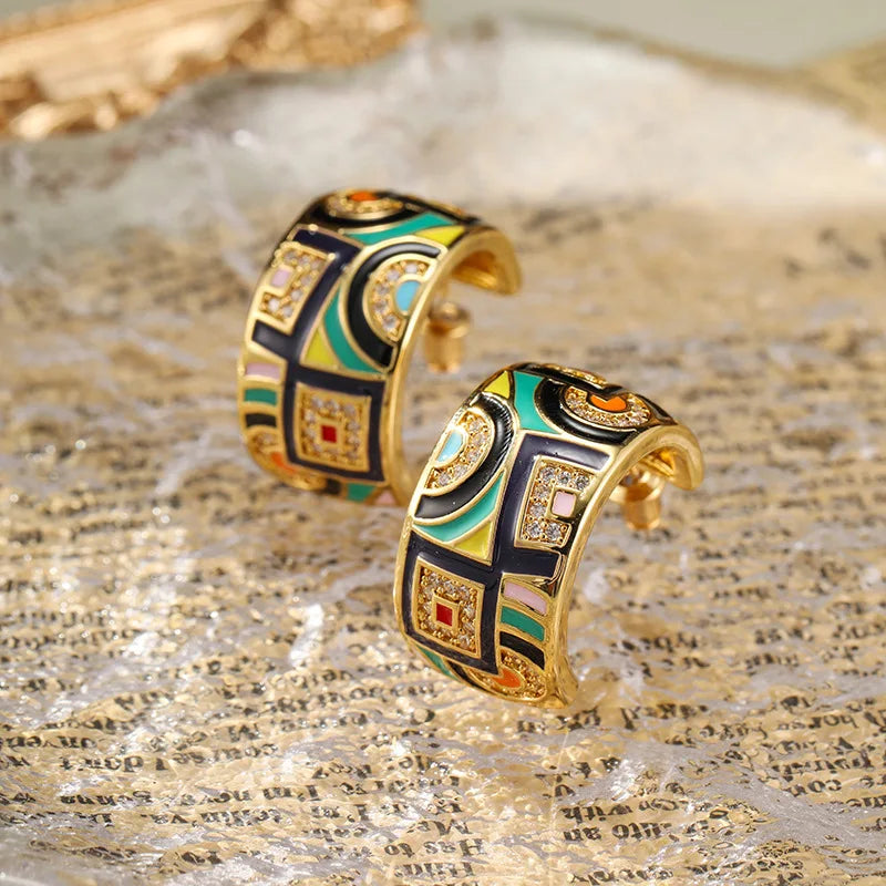 Brinco Argola Colorido Resina