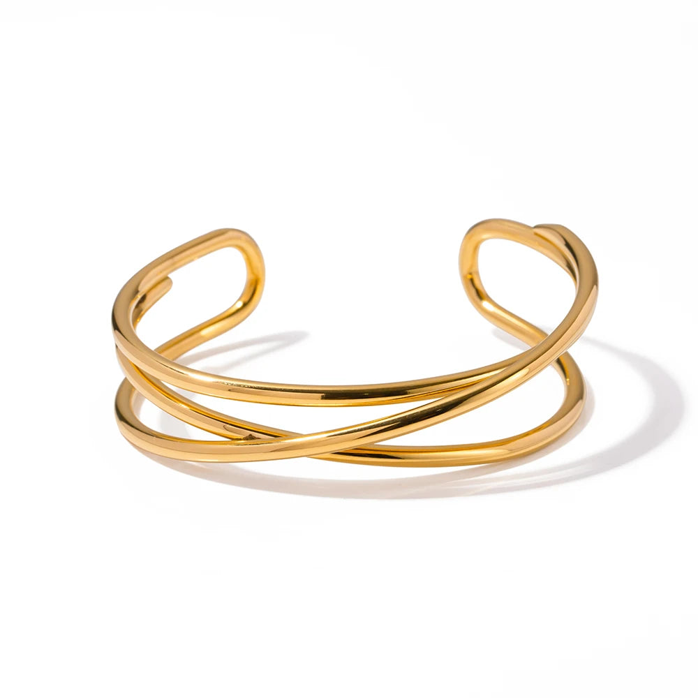 Pulseira Entrelaçada Banhado a Ouro 18K