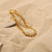 Pulseira Pérolas Douradas Banhada a Ouro 18K